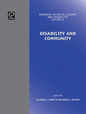 cover image of Research in Social Science and Disability, Volume 6